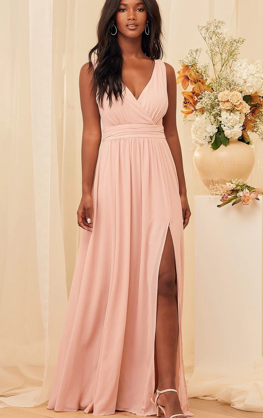 "Thoughts of Hue" Lulu Heavenly Hues Blush Pink Maxi Dress
